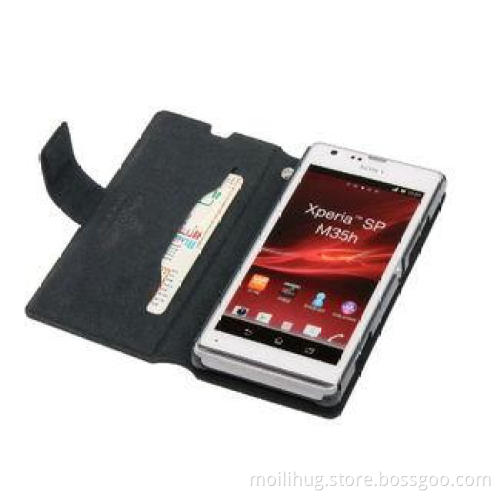 Wallet Type Sony Xperia Leather Case with Button For SONY X